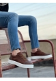 BA0104 Bağcıklı Taba Ekose Spor Klasik Erkek Ayakkabı